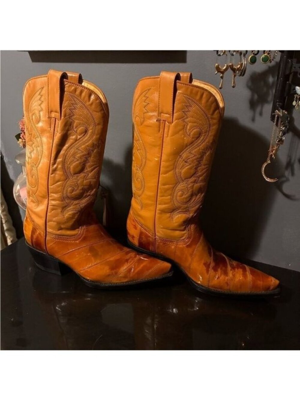 Eel Burnt Orange Cowboy Boots